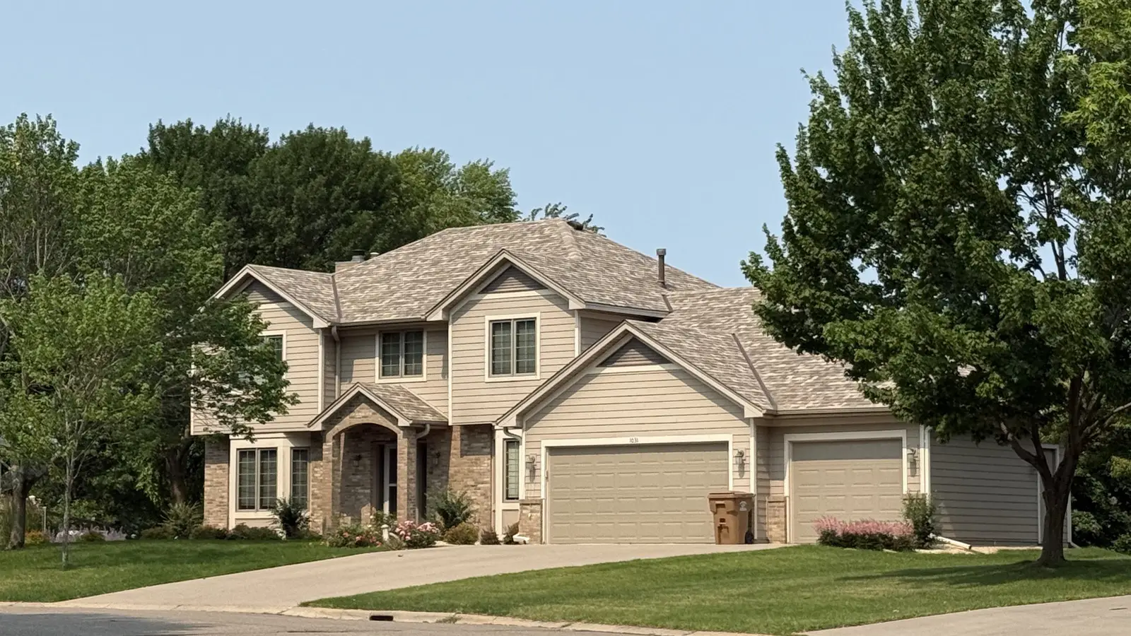 A move-up home exterior on an established Blaine street