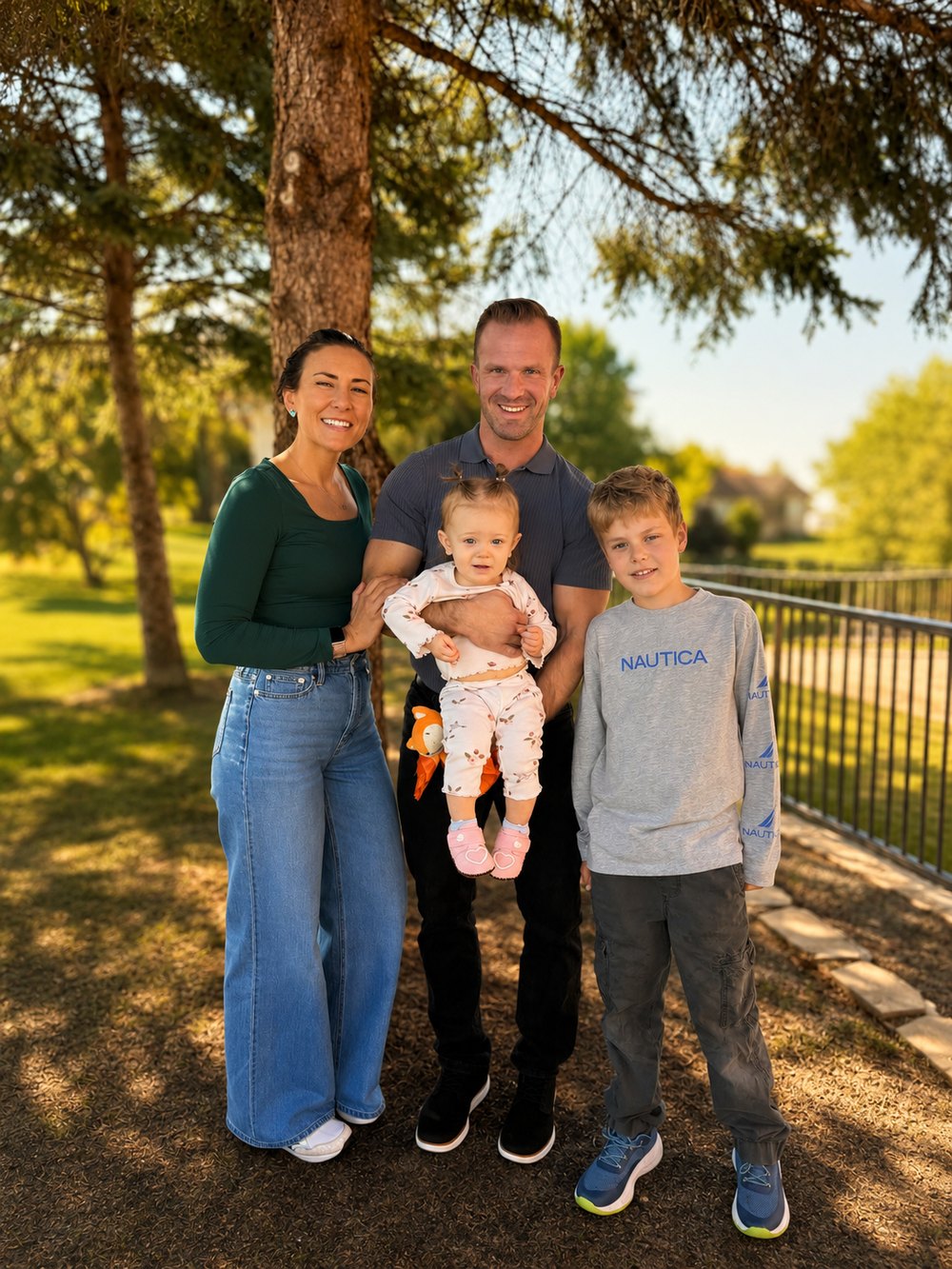 Nick Bock with his family in Blaine, Minnesota